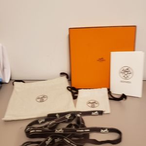 NEW HERMES BOX 2 DUST BAGS RIBBON 75.00 OFFER